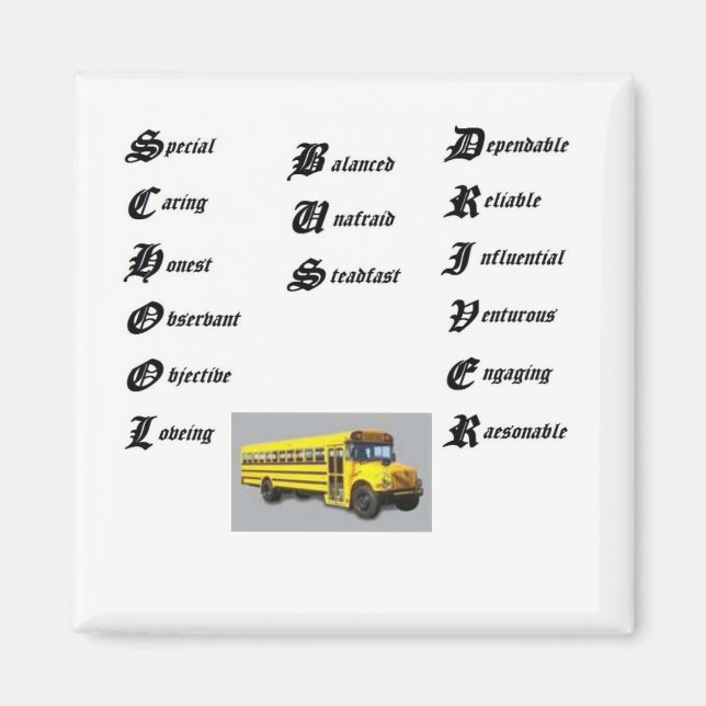 Aimant Pilote de bus scolaire (Devant)