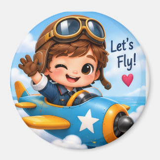 Aimant Pilotons le Petit Avion Mignon