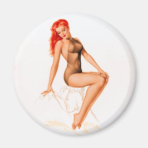 Aimant Pin rouge Art déco vers le haut