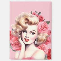 Aimant Pin-Up Floral Vintage – Blossom Marie