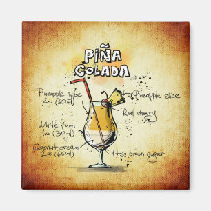 Aimant Pina Colada Recette Gold Bar