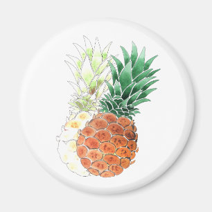 Aimant Pineapple, watercolor.