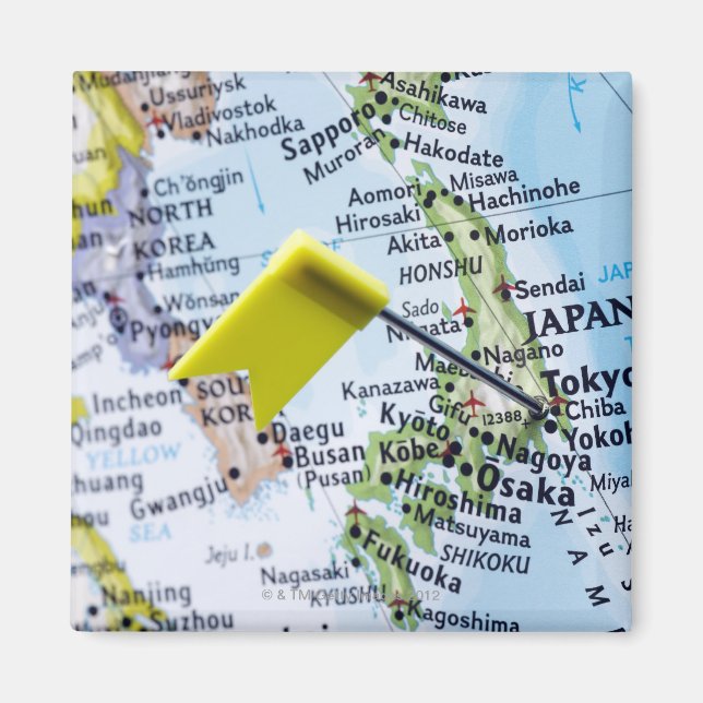 Aimant Pingle de carte placée à Tokyo, Japon sur la carte (Devant)