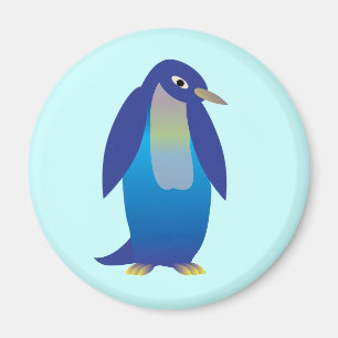 Aimant pingouin bleu