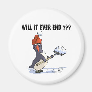 Aimant Pingouin bloqué par la neige