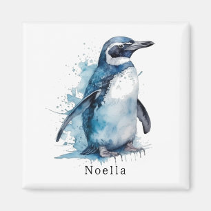 Aimant Pingouin d'aquarelle Arctique, personnalisé