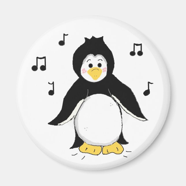 Aimant Pingouin de musique (Devant)