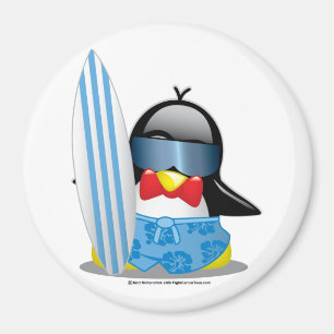Aimant Pingouin de surfer
