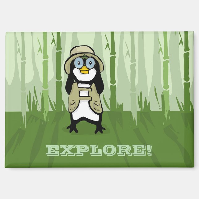 Aimant Pingouin Explorateur (Recto)