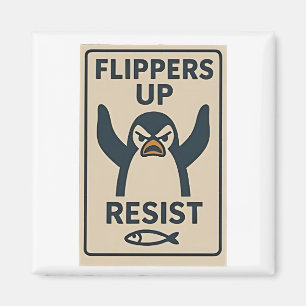 Aimant Pingouins contre les tarifs douaniers anti Trump J