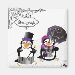 Aimant Pingouins de Steampunk