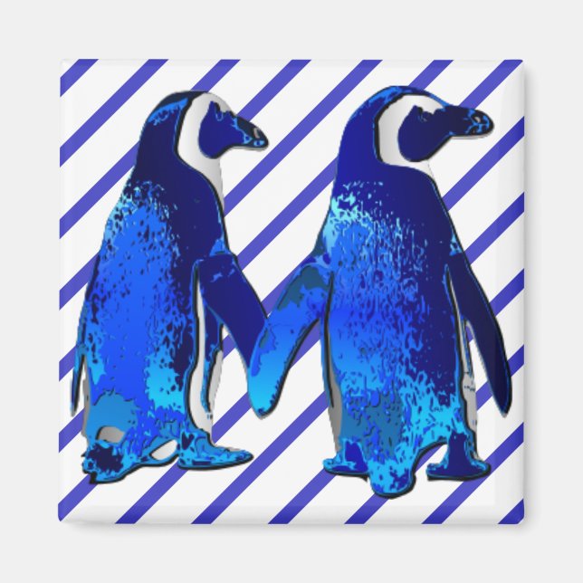 Aimant Pingouins en amour - (Devant)