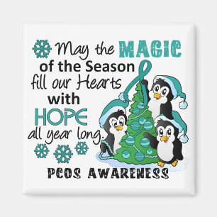 Aimant Pingouins PCOS de Noël