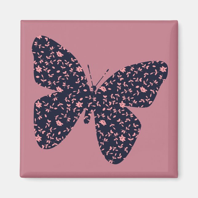 Aimant Pink and Violet Floral Butterfly (Devant)
