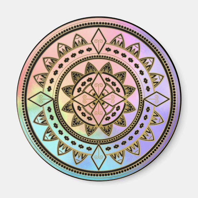 Aimant Pink-Blue-Aqua-Purple Mandala (Devant)