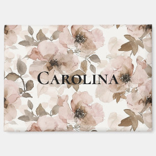 Aimant Pink Brown Cowgirl Southwestern Floral