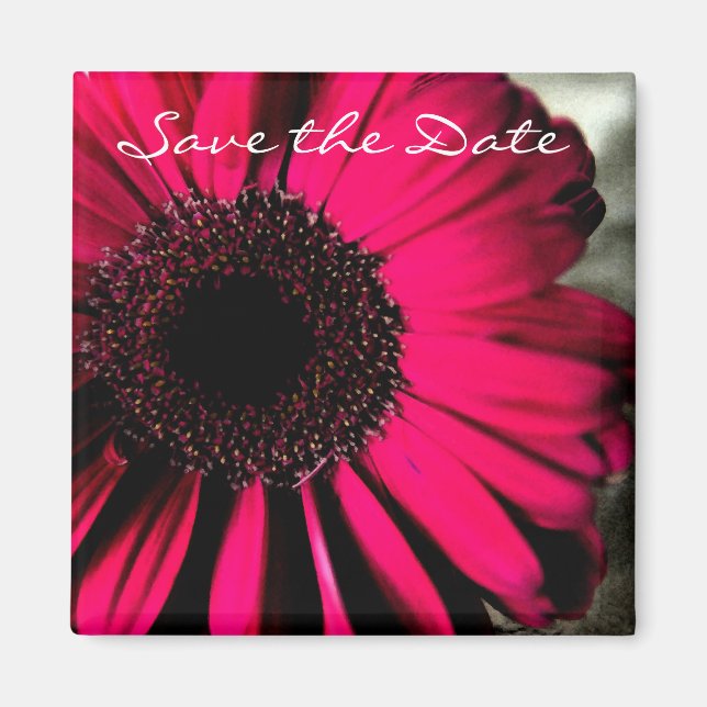 Aimant Pink Daisy Enregistrer l'aimant Date (Devant)