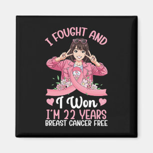 Aimant Pink Girl I Fought Et I Won I'm 22 Years Breast C