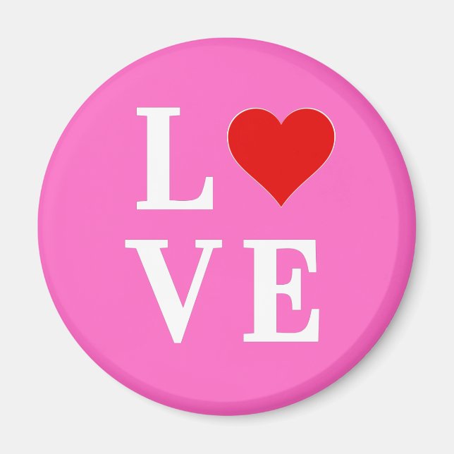 Aimant Pink Love Romantique Élégant (Devant)