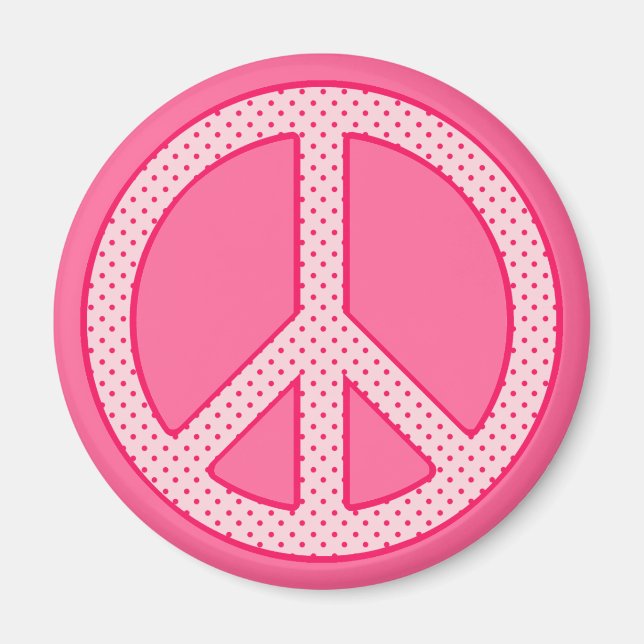 Aimant Pink Polka Dot Peace (Devant)