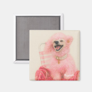 Aimant Pink poodle magnet, poodle decor