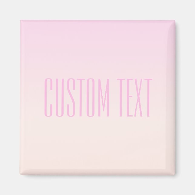 Aimant Pink to Peach Sunset Ombre avec texte personnalisa (Devant)