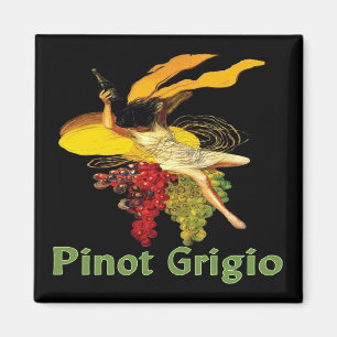 Aimant Pinot Grigio femme au vin