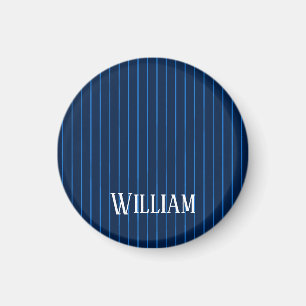 Aimant Pinstripes bleu marine personnalisées