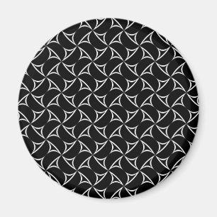 Aimant Pinwheel Spiral White Abstract Illusions Line Art