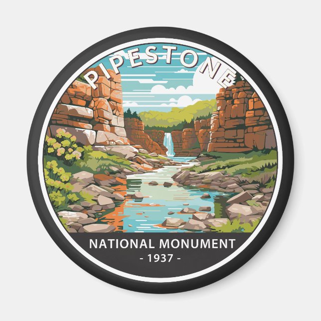Aimant Pipestone Monument National Minnesota Circle (Devant)