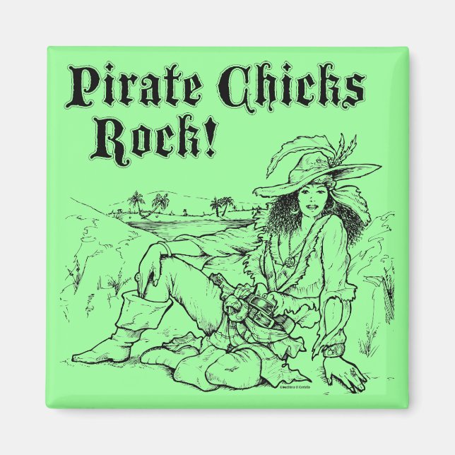Aimant Pirate Chicks Rock ! (Devant)