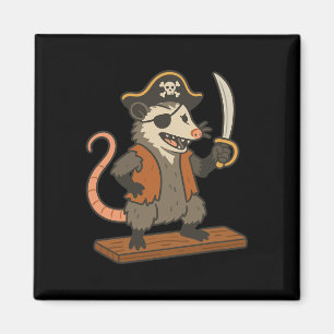 Aimant Pirate Opossum Drôle Costume Halloween Possum Love