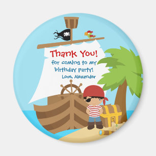 Aimant Pirate Ship Boy Anniversaire Merci