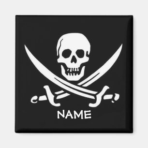 Aimant Pirate Skull and Swords ajoute des noms