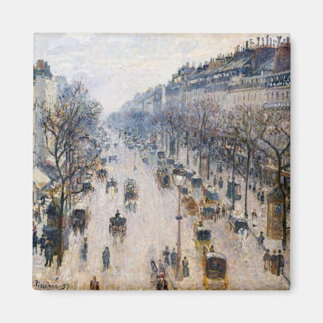 Aimant Pissarro - Boulevard Montmartre, Matin d'hiver (Devant)