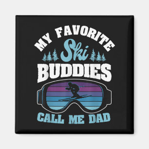 Aimant Piste de ski alpin Ski papa Skier Snowboarder Fath