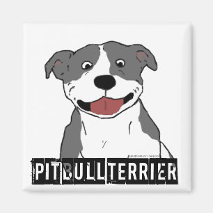 Aimant Pitbull de sourire (nom de race de bleu et de