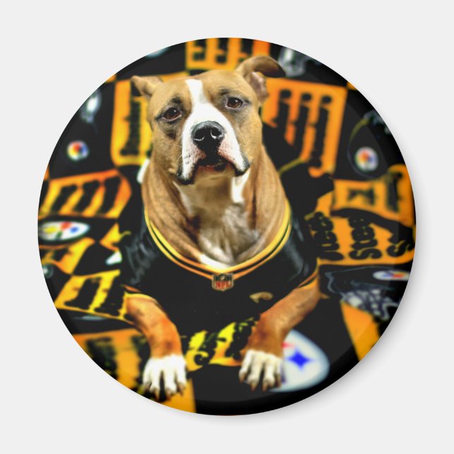 Aimant Pitbull Secourt Dog Football Fanatic (Devant)