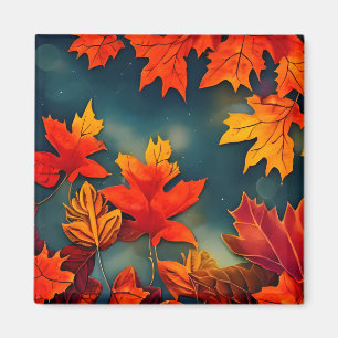 Aimant Pittoresque Rustique Feuille d'érable d'automne