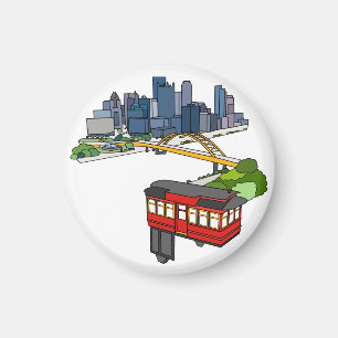 Aimant Pittsburgh Pennsylvania Steel City Skyline Art Can