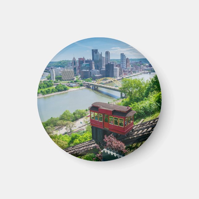 Aimant Pittsburgh Pennsylvania Steel City Skyline Incline (Devant)