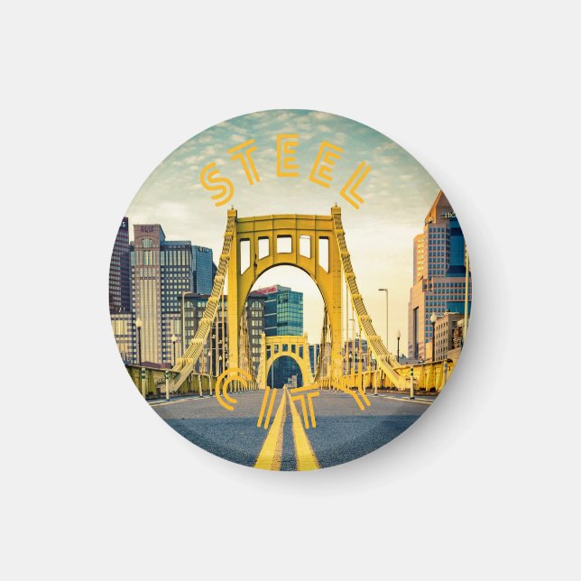 Aimant Pittsburgh Steel City Skyline 412 Pennsylvania Can (Devant)