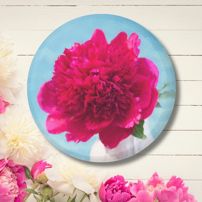 Aimant Pivoine Rose Chaud  (Créateur téléchargé)