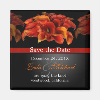 Aimant PixDezines brûlé Orange Calla Lily, Enregistrer la