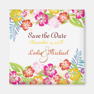 Aimant PixDezines Leis Hibiscus, Enregistrer la date