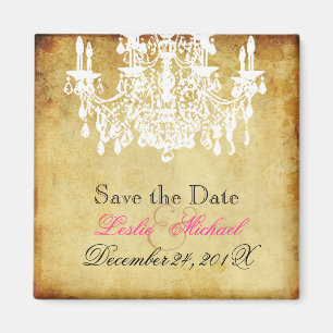Aimant PixDezines Vintage lustre/ Enregistrer la date