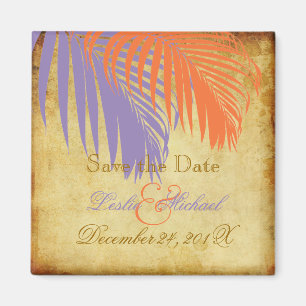 Aimant PixDezines Vintage Palm Fronds, Enregistrer la dat