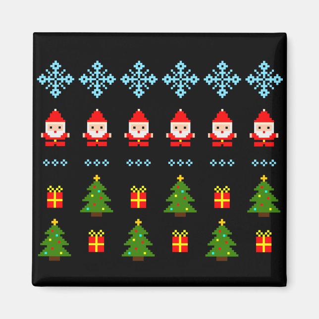 Aimant Pixel Art Christmas (Devant)