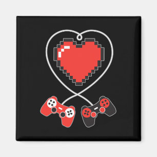 Aimant Pixel Art jeu vidéo Contrôleur Valentines Jour Jeu