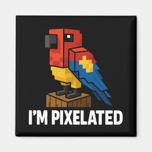 Aimant Pixel Pixel Pixel Pixel Parrot Pixelé De La Jungle
